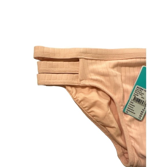 Seafolly Women's Swim Inka Rib Multi Strap Hipster Bikini Brief Size 8 Pink NWT - Picture 3 of 6
